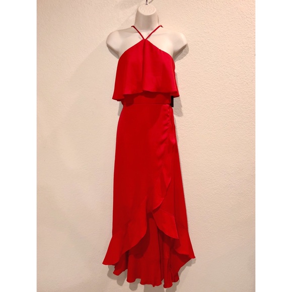 Lulus Magic in Milan Red High-Low Midi Dress - Picture 3 of 8